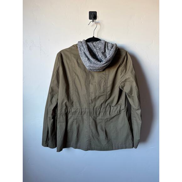 Love Tree Olive Green Women's Zip Up Hooded Cinch Waist Jacket- Size Medium - Picture 7 of 7